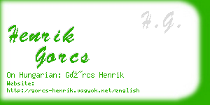 henrik gorcs business card